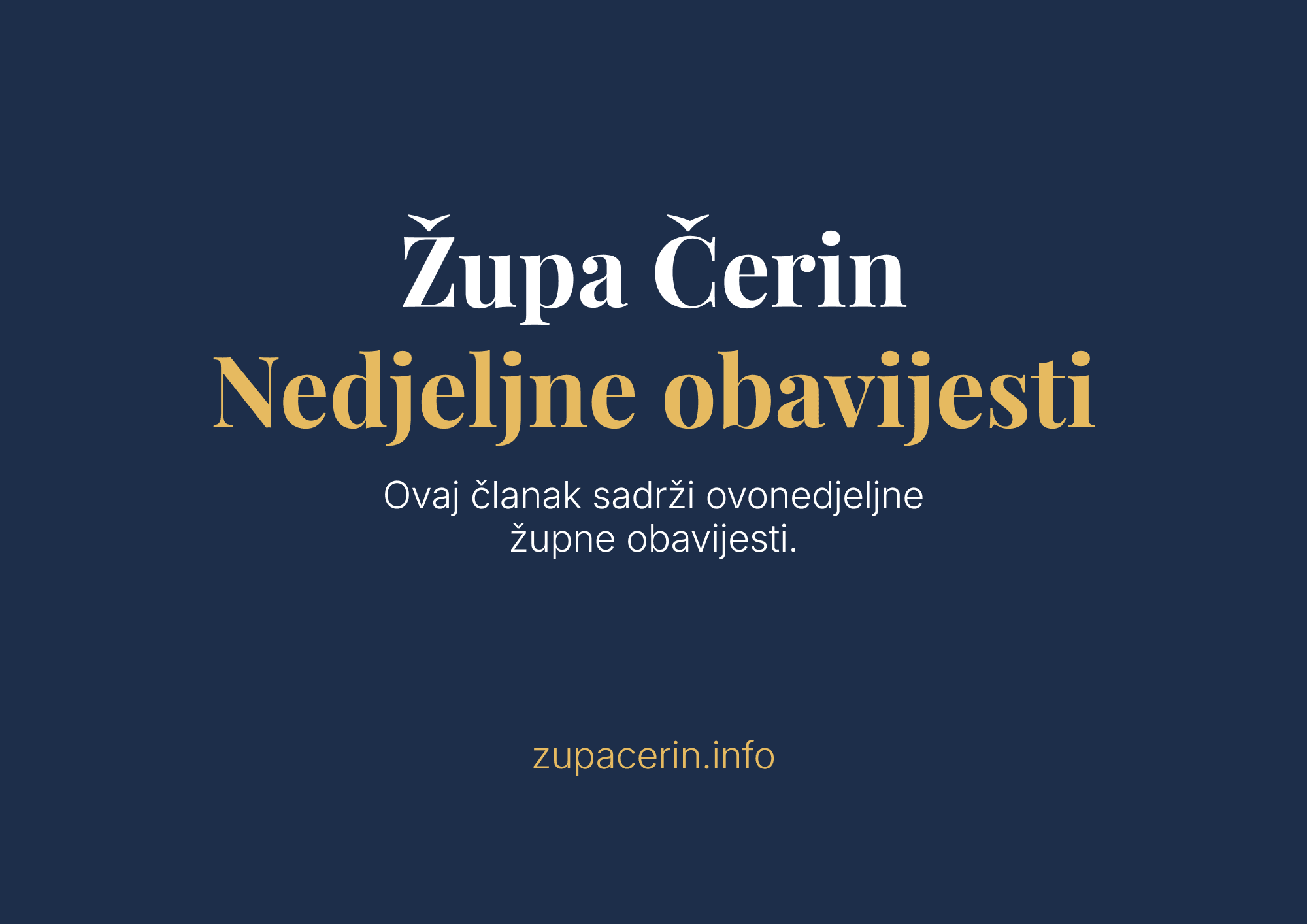 ŽUPNE OBAVIJESTI 5.7.2026.
