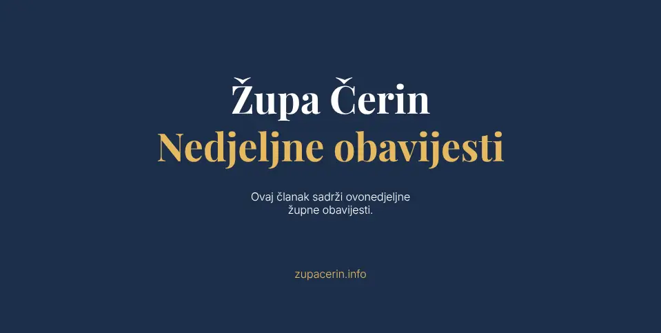 ŽUPNE OBAVIJESTI 9.8.2026.